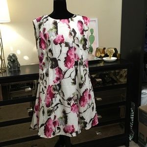 NWOT AX Paris Curve White & Pink Floral Dress US Size 16